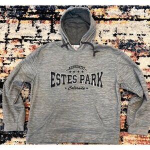 Crazy Apparel Estes Park Colorado Hoodie Mens Large Grey‎ Space Dye Pullover